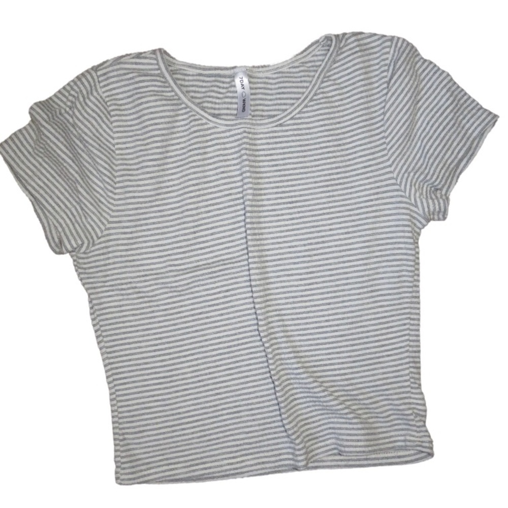 Striped Crop Top Short Sleeve